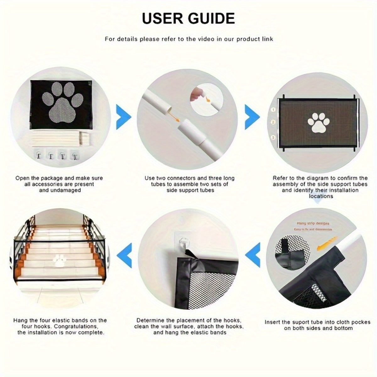 Versatile Pet Safety Gate - Expandable Mesh Pet Gate Portable Adjustable Safety Dog Gate - Indoor Outdoor Gate - Easy Install Stair Barrier for Pets