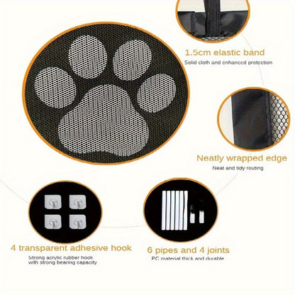 Versatile Pet Safety Gate - Expandable Mesh Pet Gate Portable Adjustable Safety Dog Gate - Indoor Outdoor Gate - Easy Install Stair Barrier for Pets