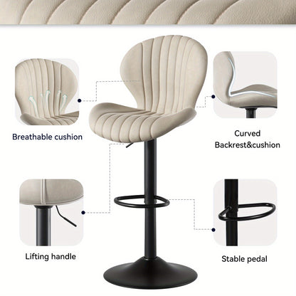 Modern Swivel Bar Stools with High Backrest -