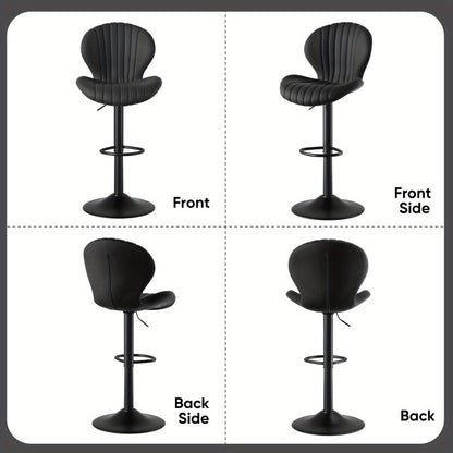 Modern Swivel Bar Stools with High Backrest -