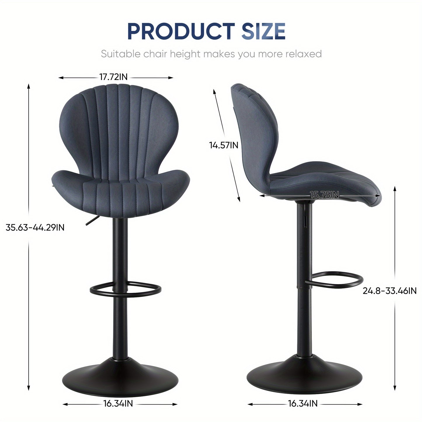 Modern Swivel Bar Stools with High Backrest -