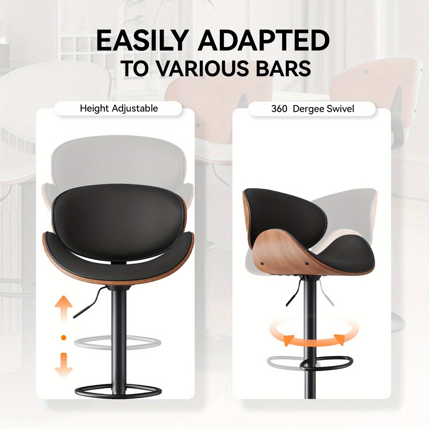 Set of 3 Swivel Bar Stools