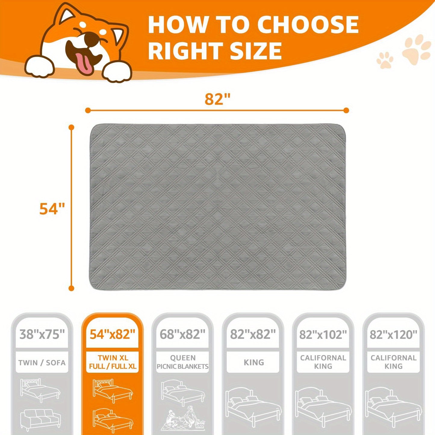 2 Pack Soft Waterproof Pet Blankets, Anti-Slip Dog Blanket for Sofa Car, 54"×82" Light Grey Couch Covers to Protect Furniture for Puppy Cat Kids