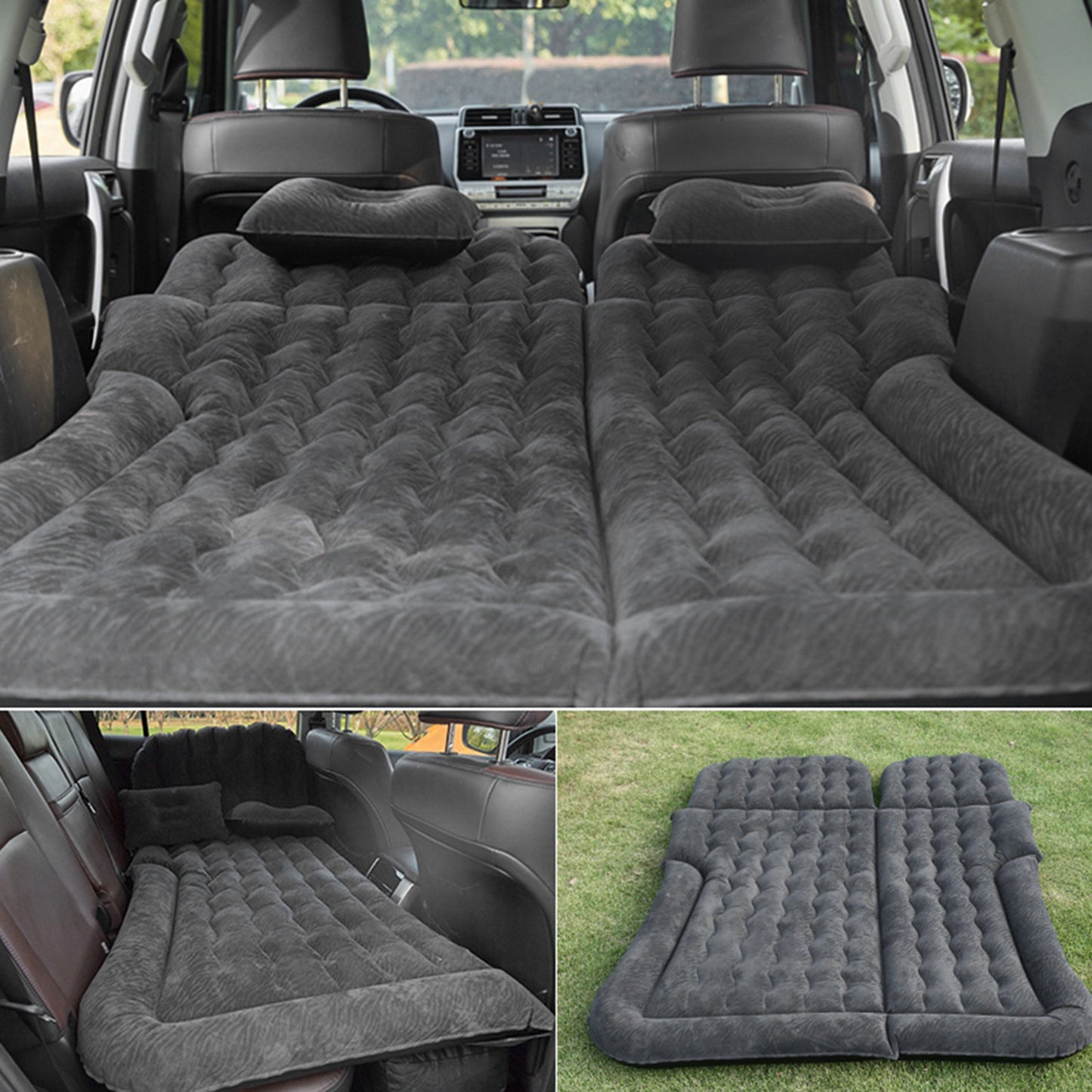 Auwogo- 2‑ In‑ 1 Flocking Inflatable Car Mattress