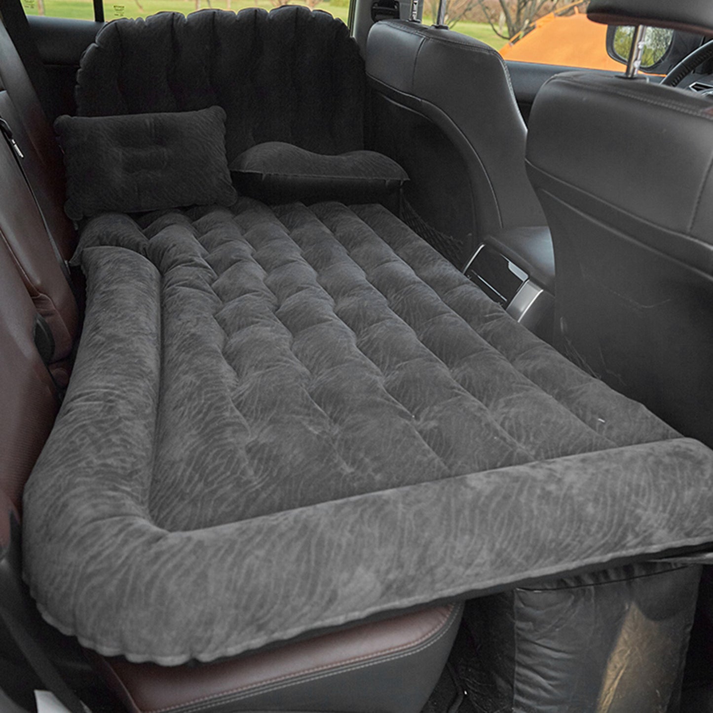 Auwogo- 2‑ In‑ 1 Flocking Inflatable Car Mattress