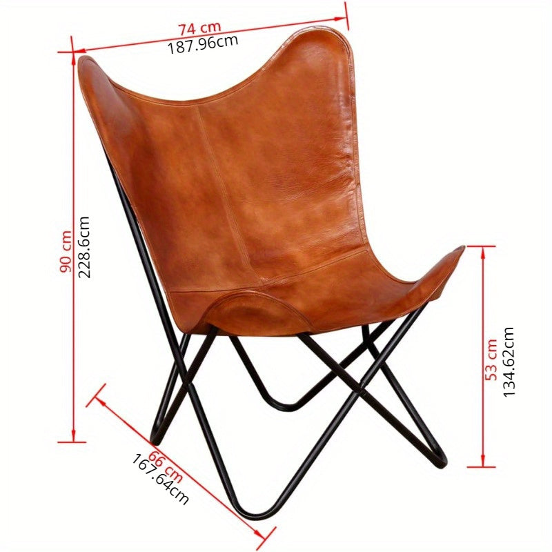 Butterfly Chair Brown Real Leather