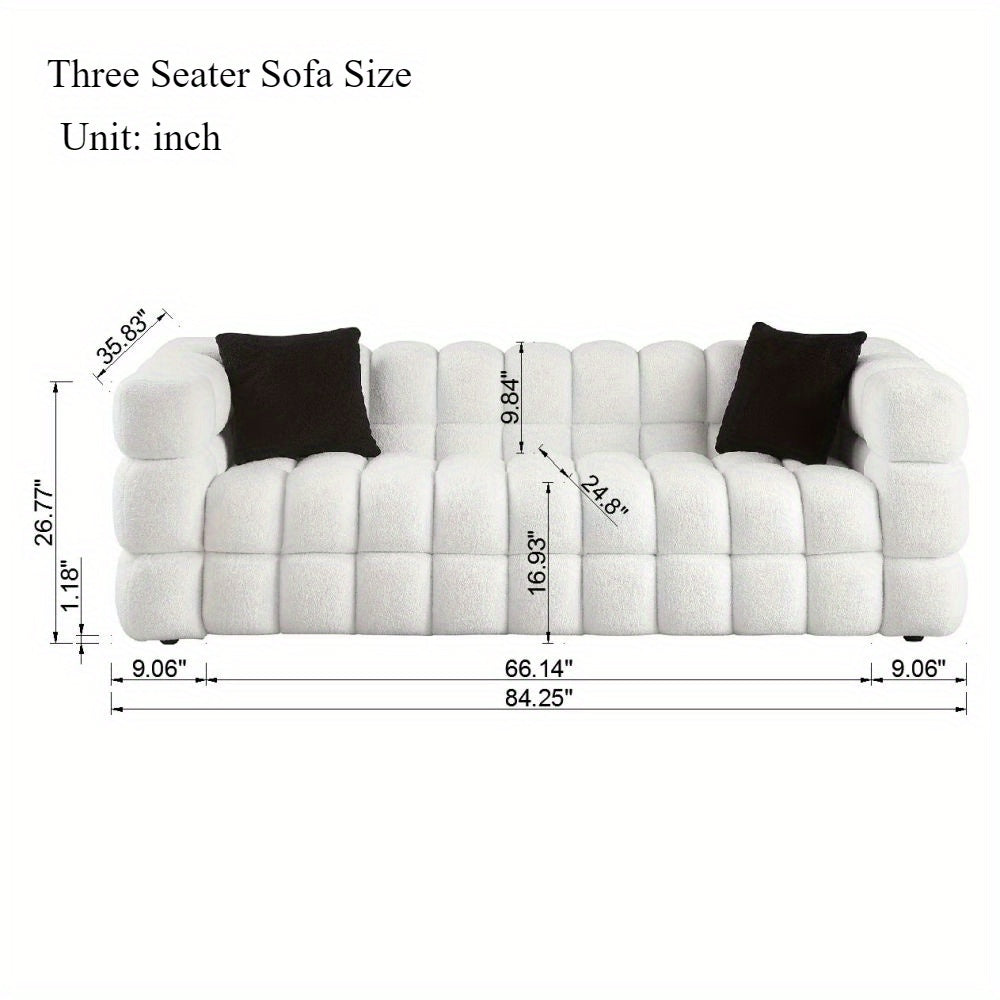 🎄Christmas Deal🎄62"/ 84" Boucle Marshmallow Sofa