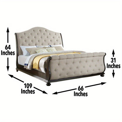 Rhapsody - Queen Sleigh Bed - Beige