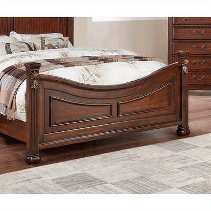 1pc Formal Traditional Dark Cherry King Size Bed Frame