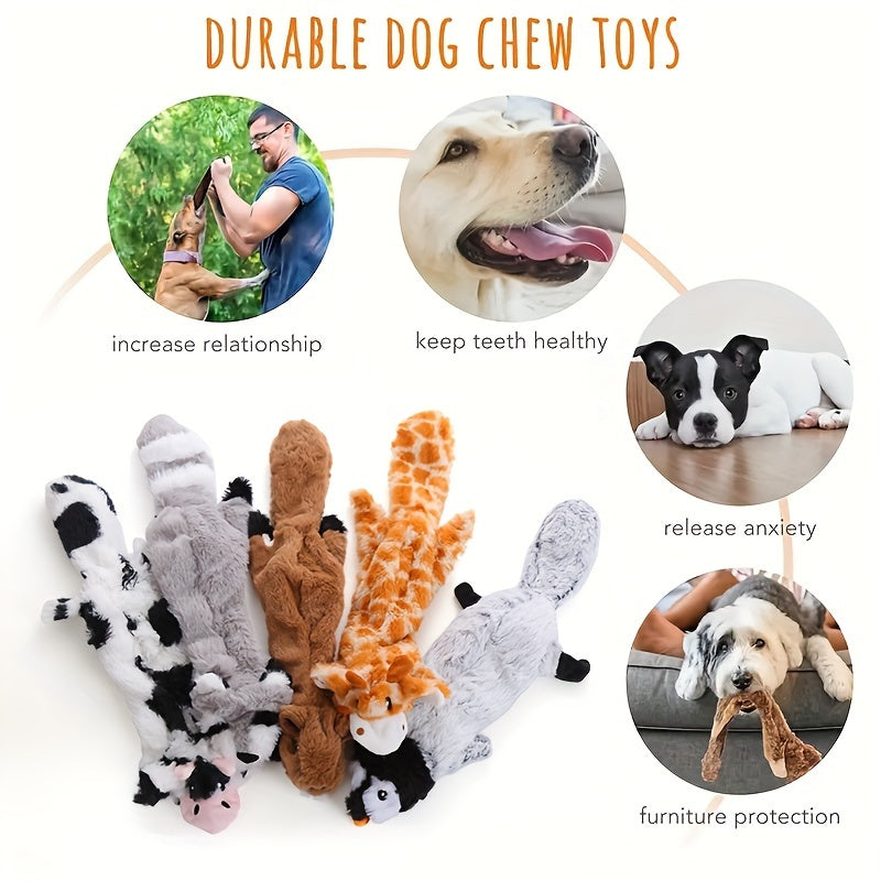 Amazing Pet 6 PCS Crinkle Dog Squeaky Toys, Durable Plush Dog Toys, No Stuffing Dog Toys for Small Medium Large Dogs, Stuffless Puppy Toys for Boredom and Stimulating