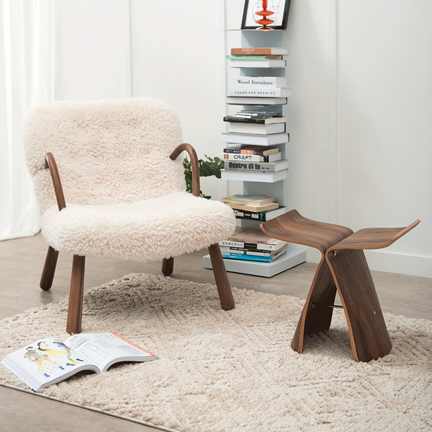 Creative Butterfly Wood Step Stool