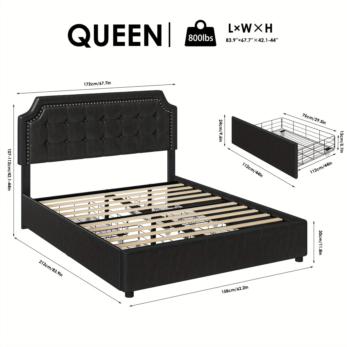 Luxurious Upholstered Storage Bed Frame