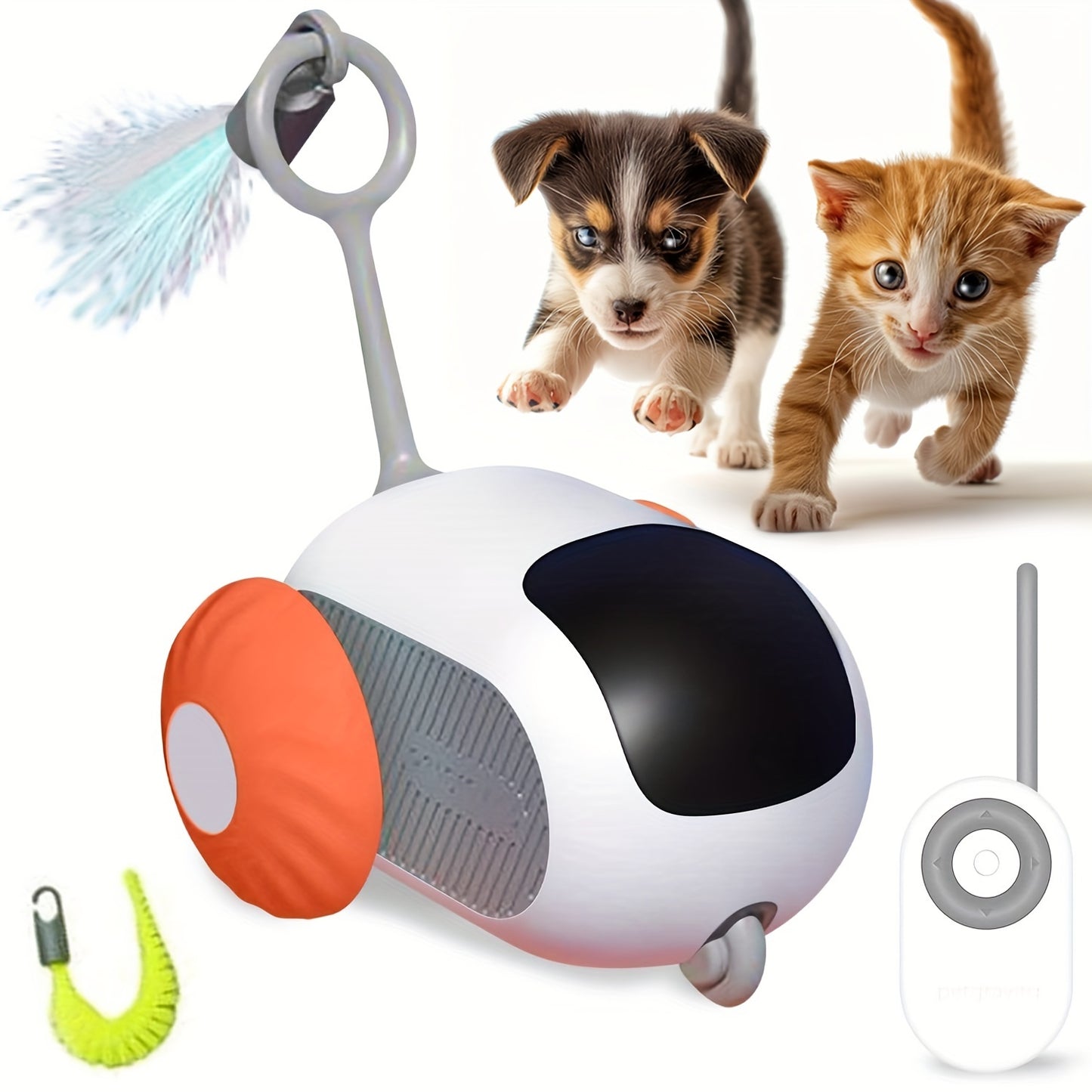 Interactive Cat Toys Remote Control Cat Toy USB Rechargeable Automatic Cat Toys with Obstacle Avoidance Intelligent Remote Control Dual Mode Smart Electric Cat Toy