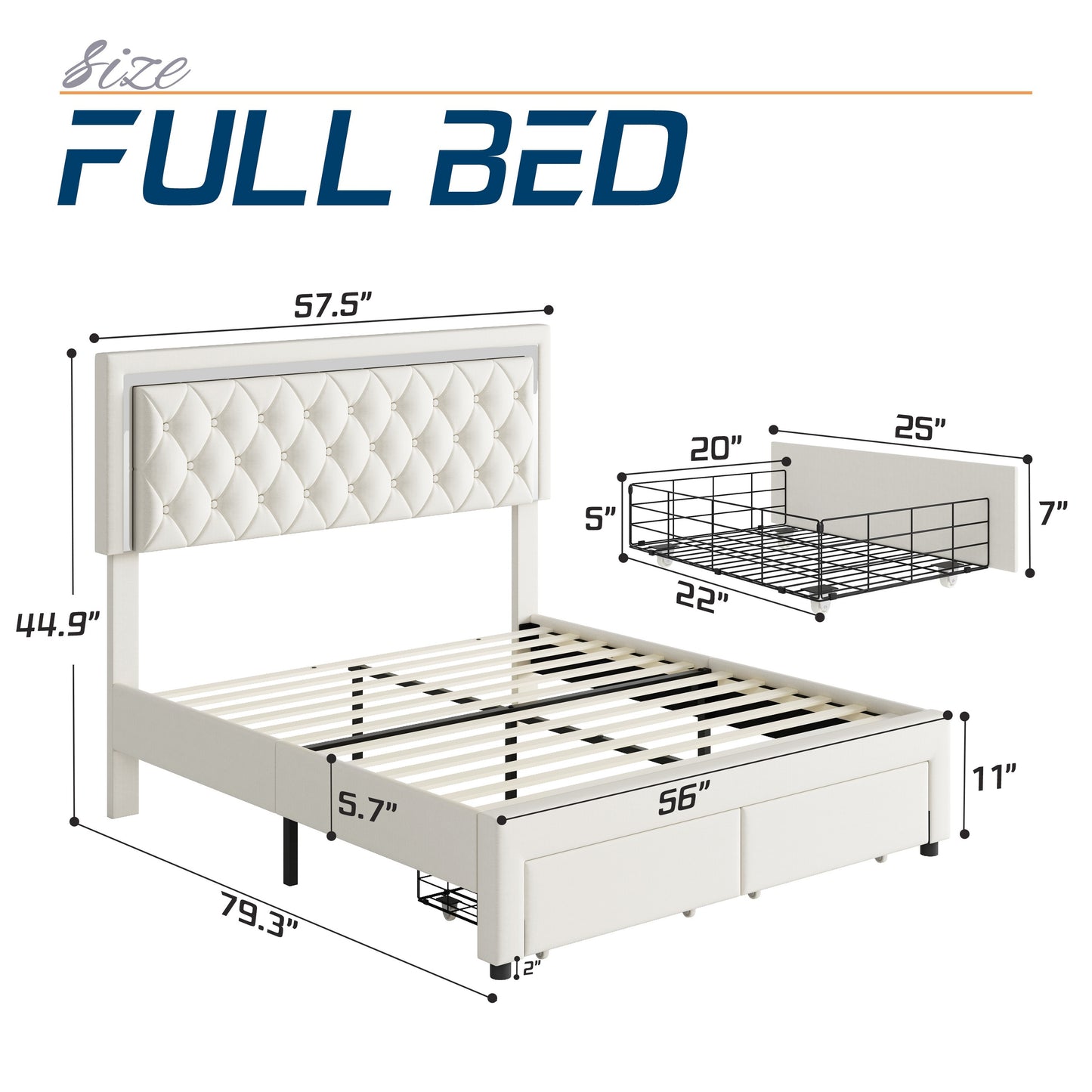 LED Mirrored Acrylic Bed Frame