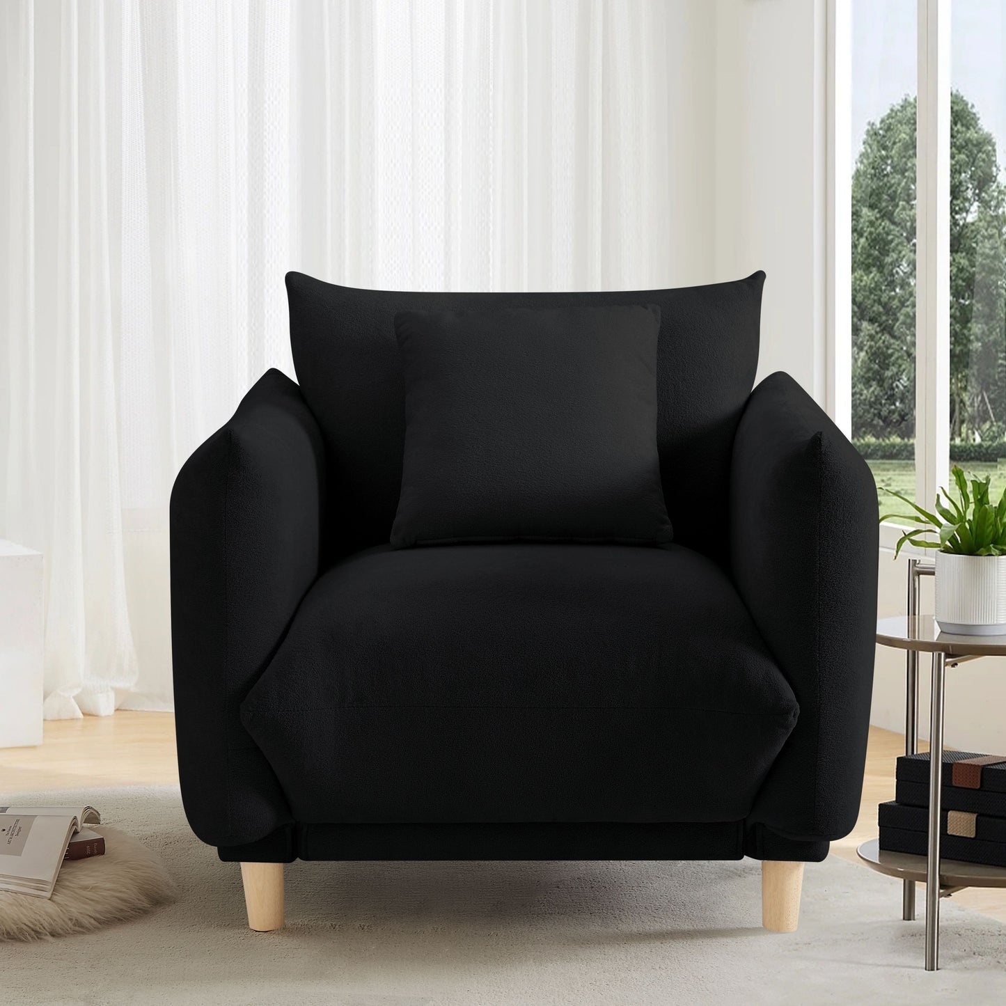 Single Modern Armchair with Pillow