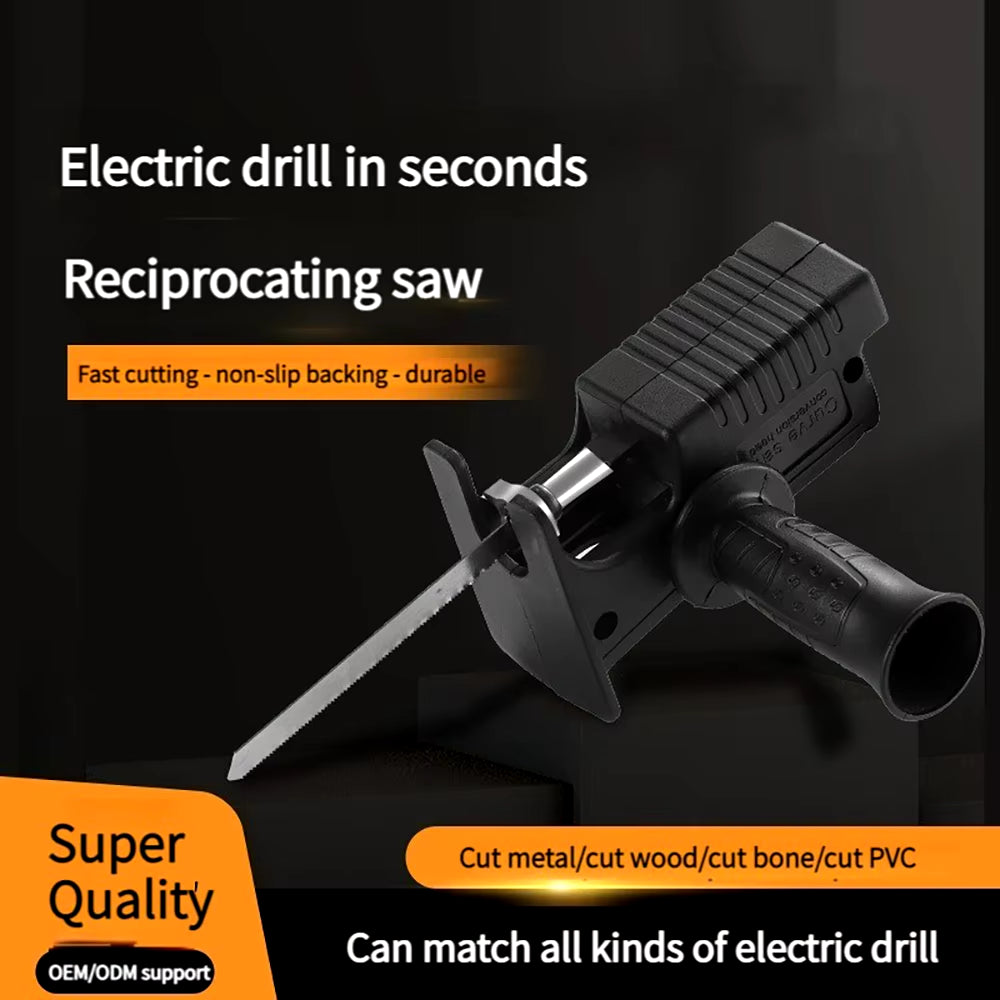 Portable Reciprocating Saw Adapter for Electric Drill - Modified Electric Jigsaw for Cutting Wood, PVC, and Steel Pipe