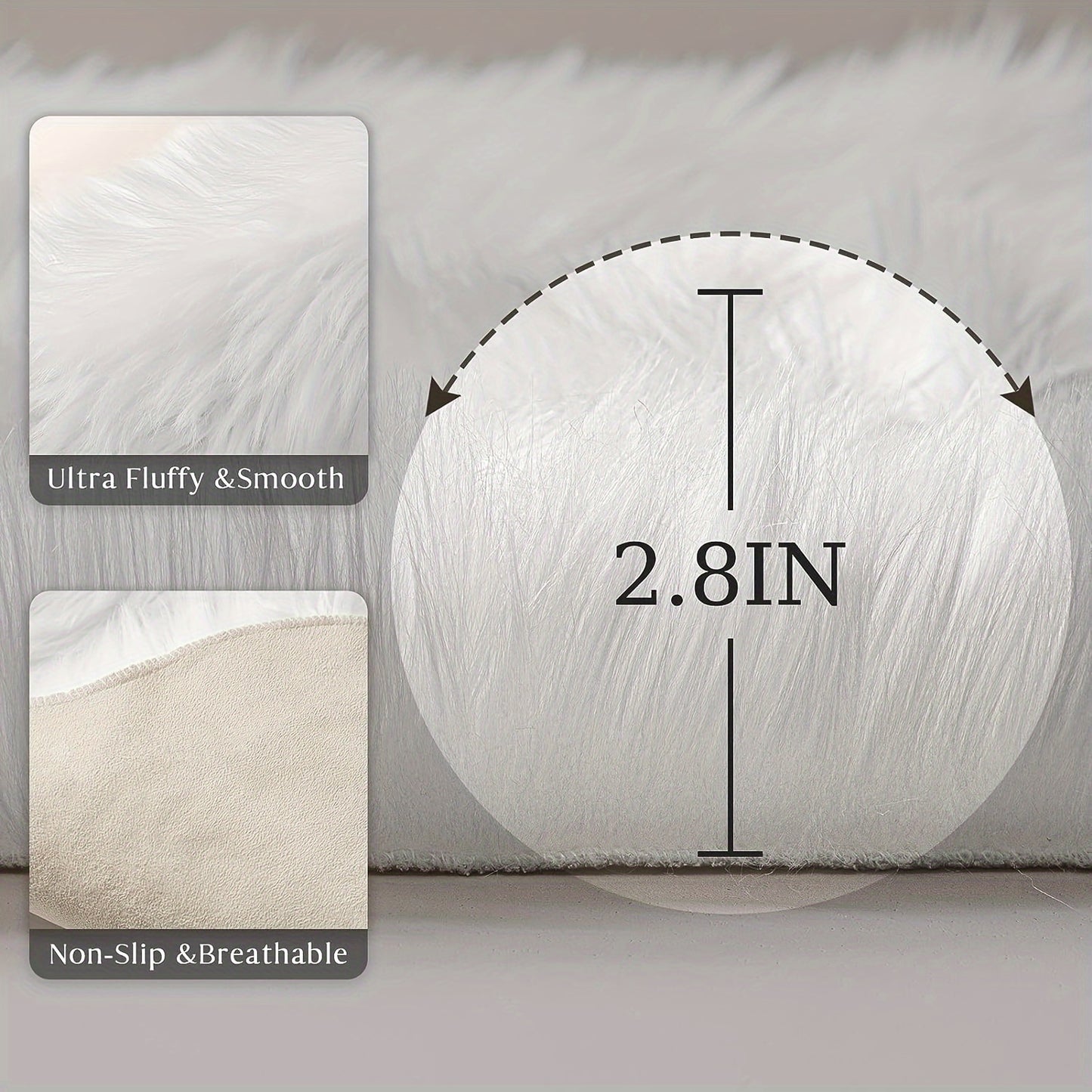 1pc Plush Sheepskin Carpet