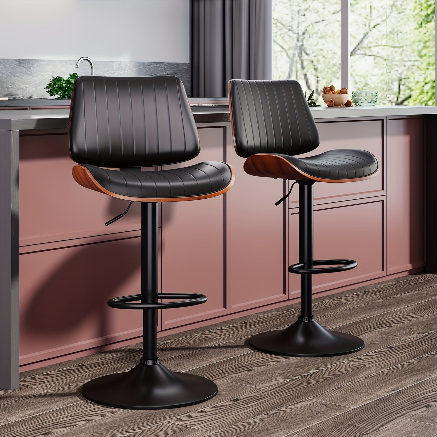 Industrial Modern Adjustable Bar Stools