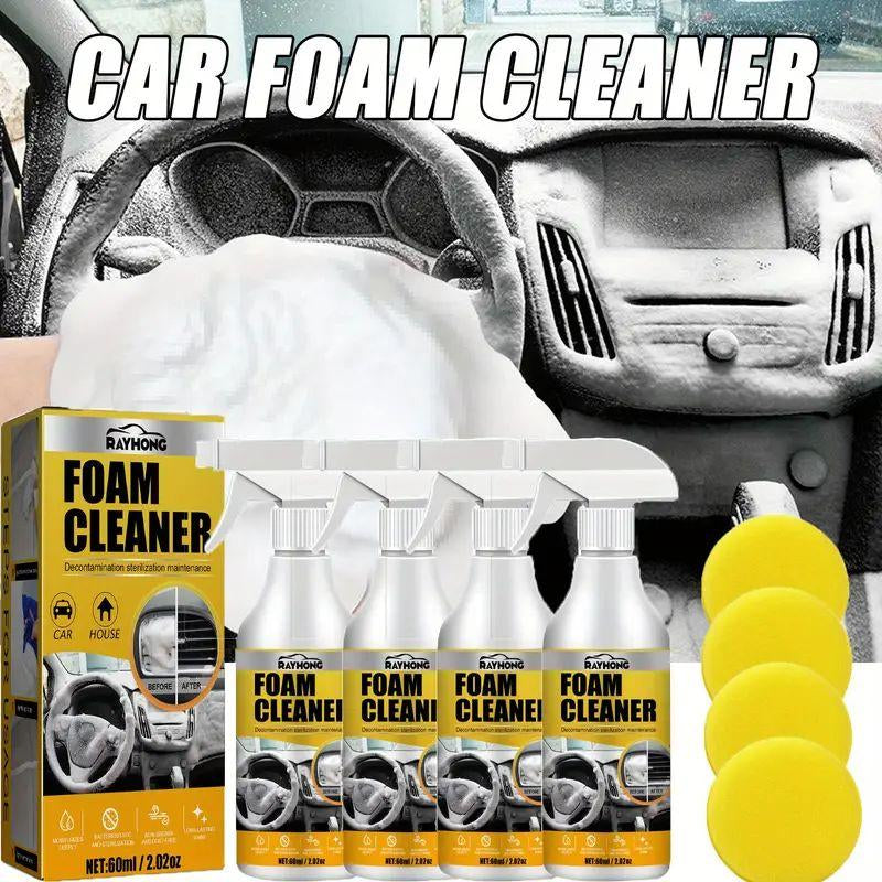 Car Interior Foam Cleaner - Wash-Free Decontamination for Seats, Ceilings, and Instrument Panels, New Style Black Formula