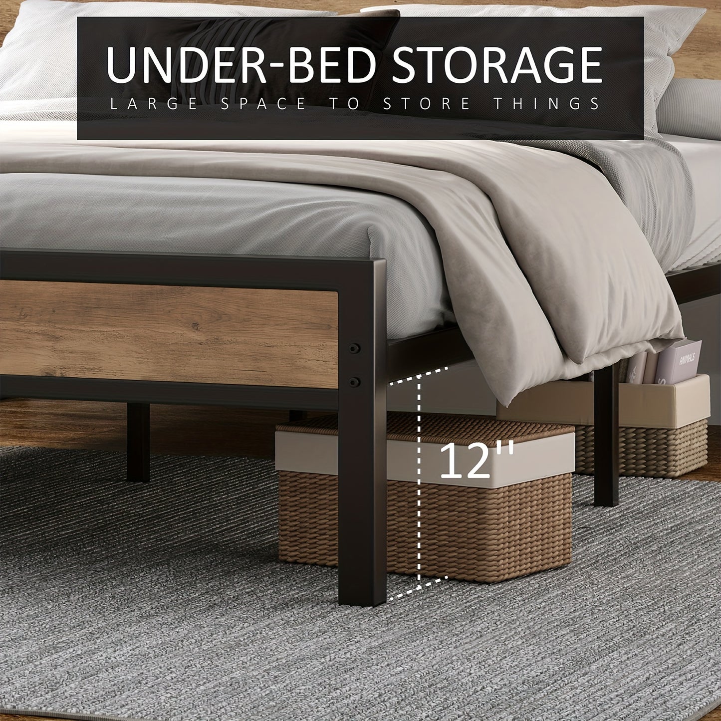 Industrial Platform Bed Frame