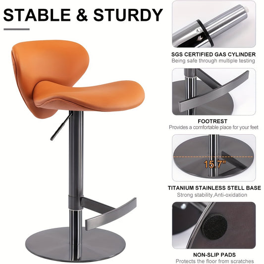 Black Titanium Stainless Steel Bar Stool