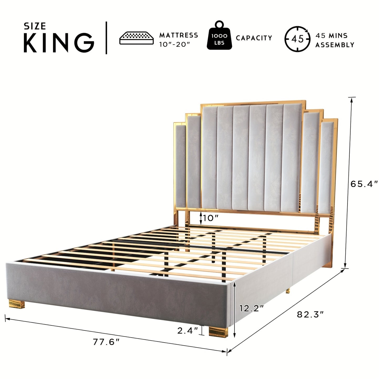 King Platform Bed Frame