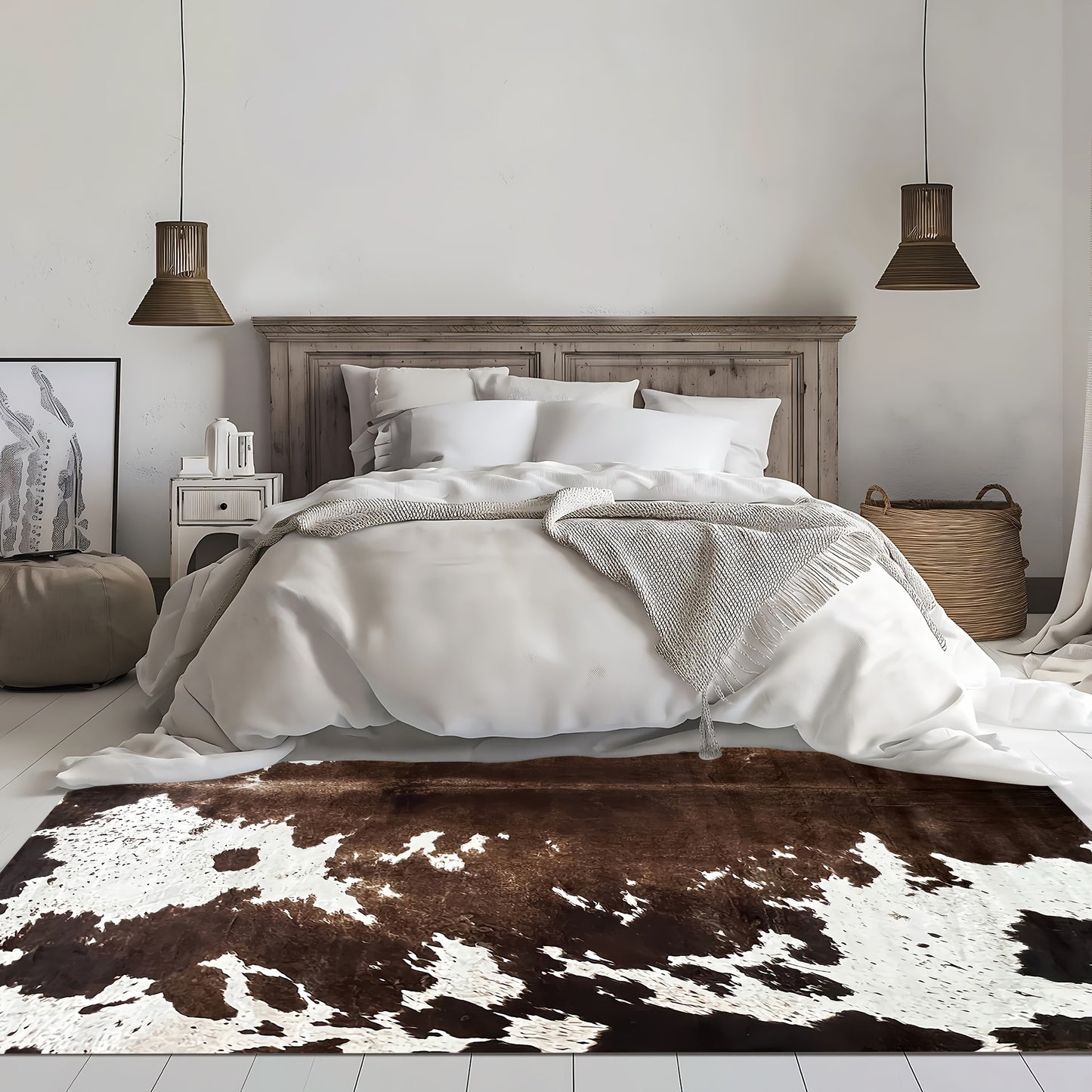 1pc, Luxurious Cowhide Pattern Area Rug