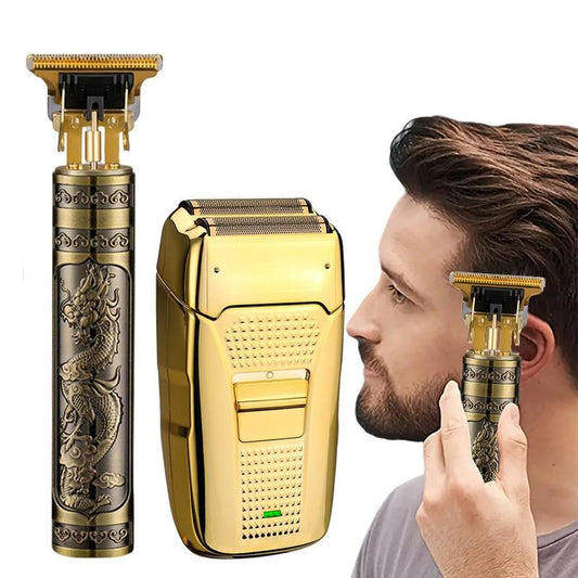 Electric Shaver Set, Halloween Gifts Christmas Gifts Fall Gifts, 1 Set USB Rechargeable Hair Clipper & Manual Hair Shaver & Accessories, Professional Hair Cutting Tools for Men, Winter Gift