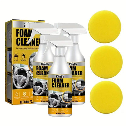 Car Interior Foam Cleaner - Wash-Free Decontamination for Seats, Ceilings, and Instrument Panels, New Style Black Formula