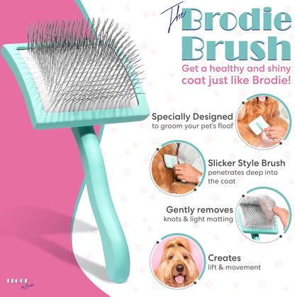 Dog Brush - Slicker Brush for Dogs, Designed for Long Haired Dog Breeds - Dematting and Deshedding Brush for Pets - Comfortable and Easy to Use