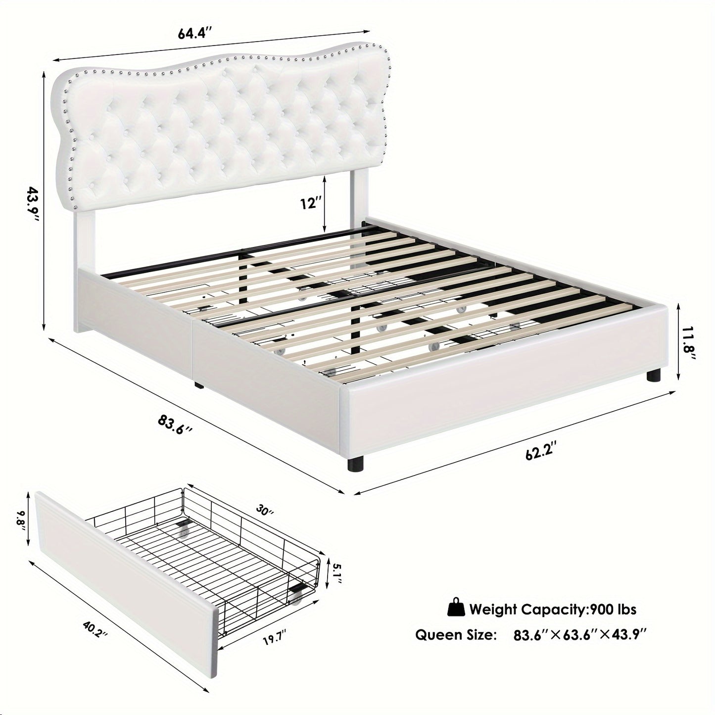 FULTRU Upholstered Platform Bed Frame