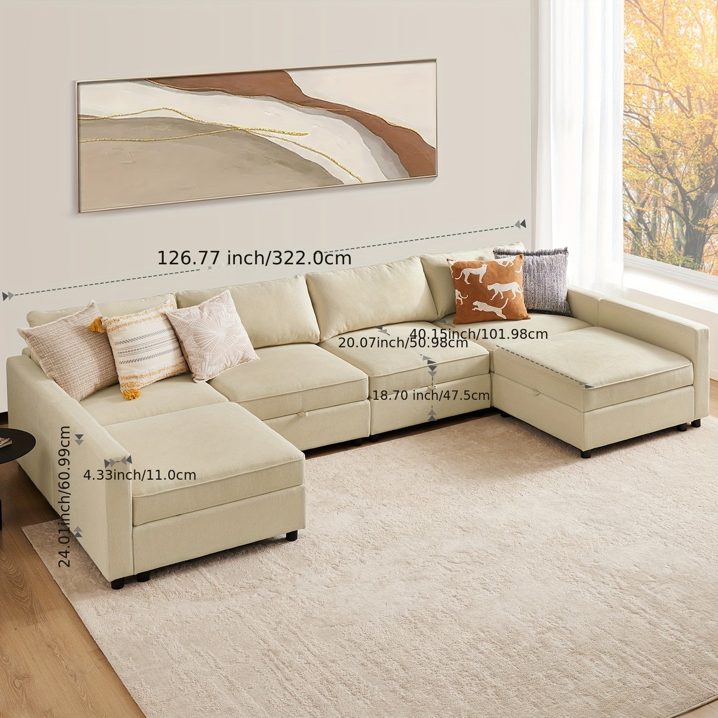 OLIXIS Convertible Sectional Sofa Couch