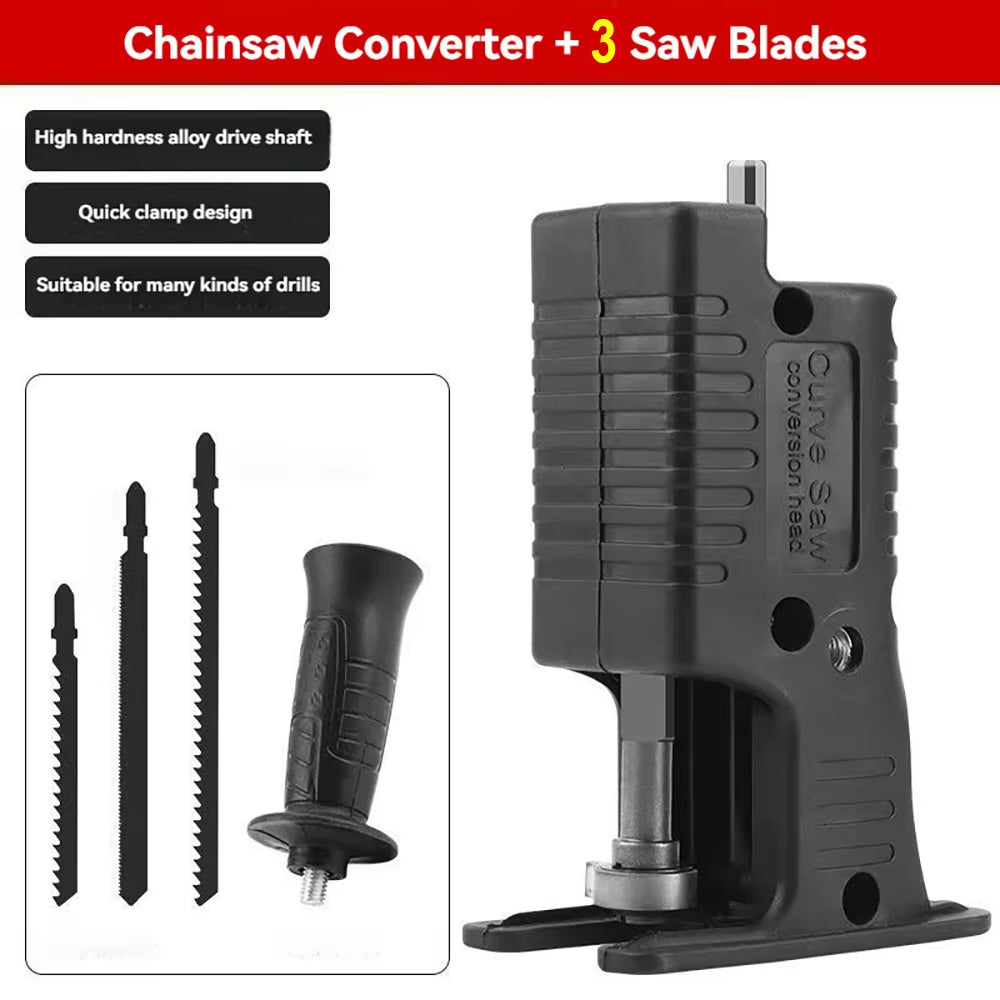 Portable Reciprocating Saw Adapter for Electric Drill - Modified Electric Jigsaw for Cutting Wood, PVC, and Steel Pipe