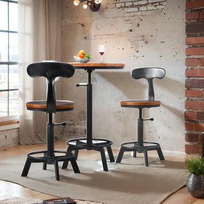 Vintage Industrial Metal Swivel Bar Stools