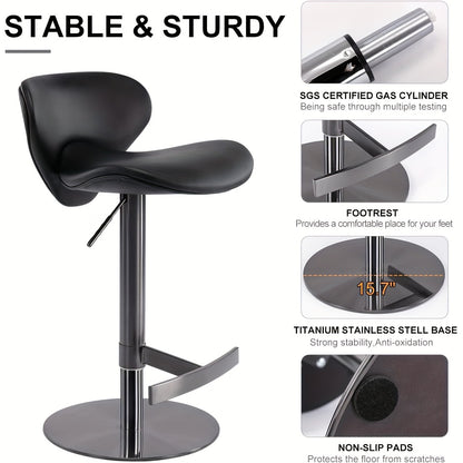 Black Titanium Stainless Steel Bar Stool