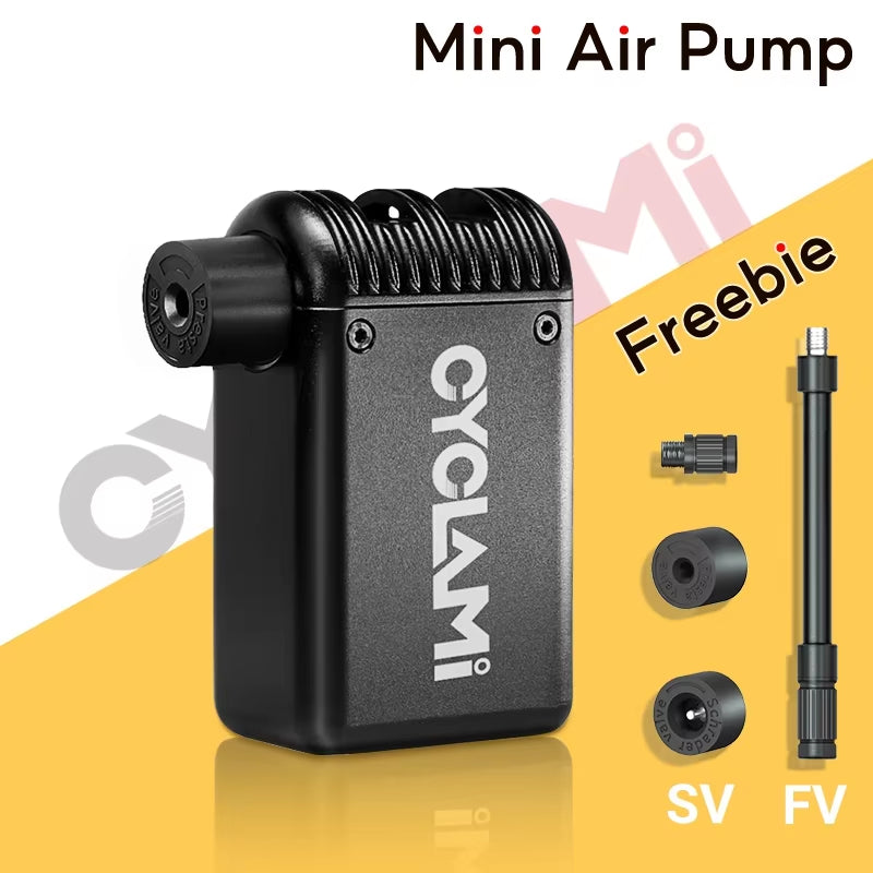 Mini plus Portable Pump for Bicycle Cordless Air Inflator Presta Schrader Valve Outdoor MTB Bike Accessories