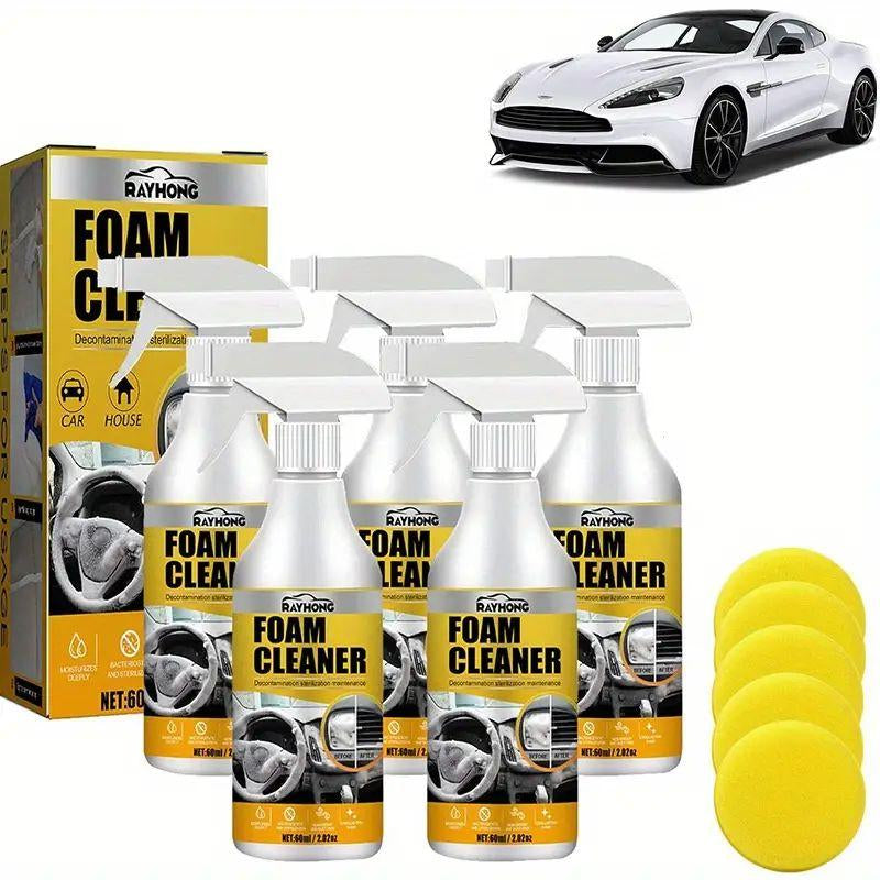 Car Interior Foam Cleaner - Wash-Free Decontamination for Seats, Ceilings, and Instrument Panels, New Style Black Formula