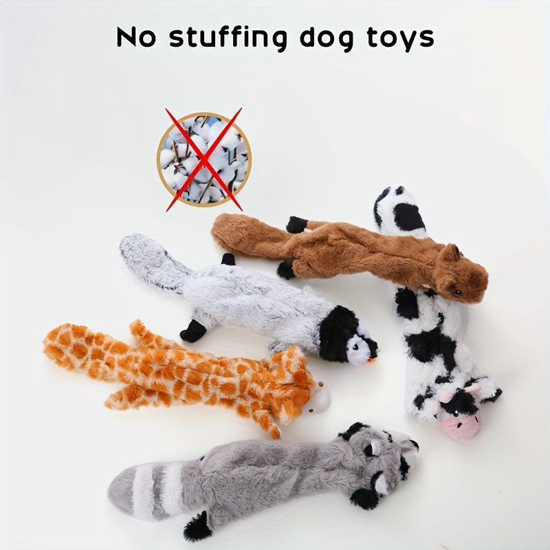 Amazing Pet 6 PCS Crinkle Dog Squeaky Toys, Durable Plush Dog Toys, No Stuffing Dog Toys for Small Medium Large Dogs, Stuffless Puppy Toys for Boredom and Stimulating