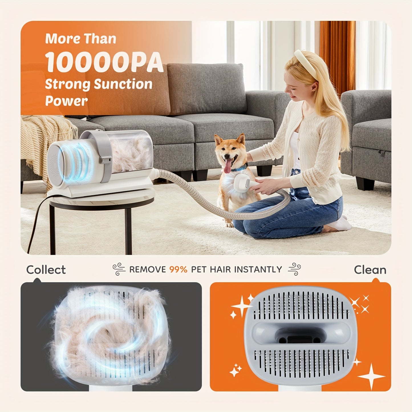 5-in-1 Pet Grooming Vacuum Kit