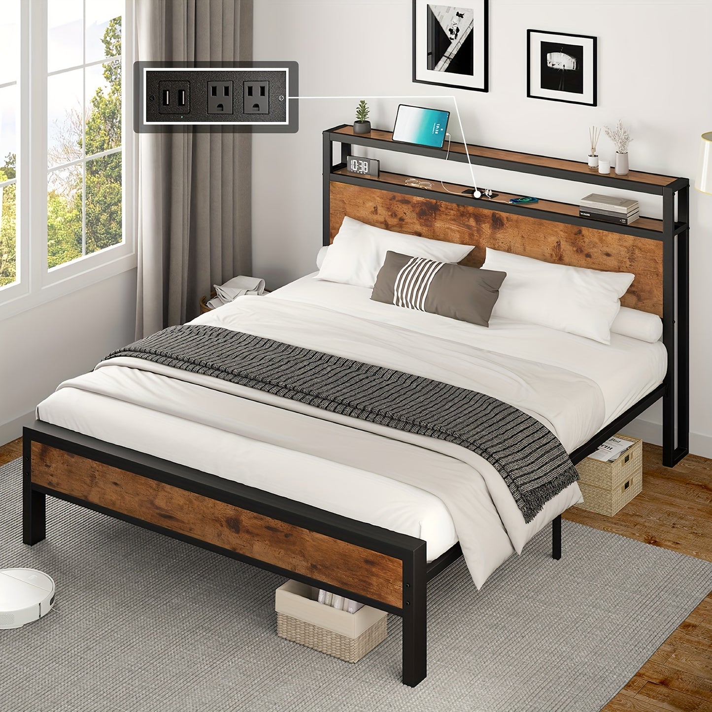 Industrial Platform Bed Frame