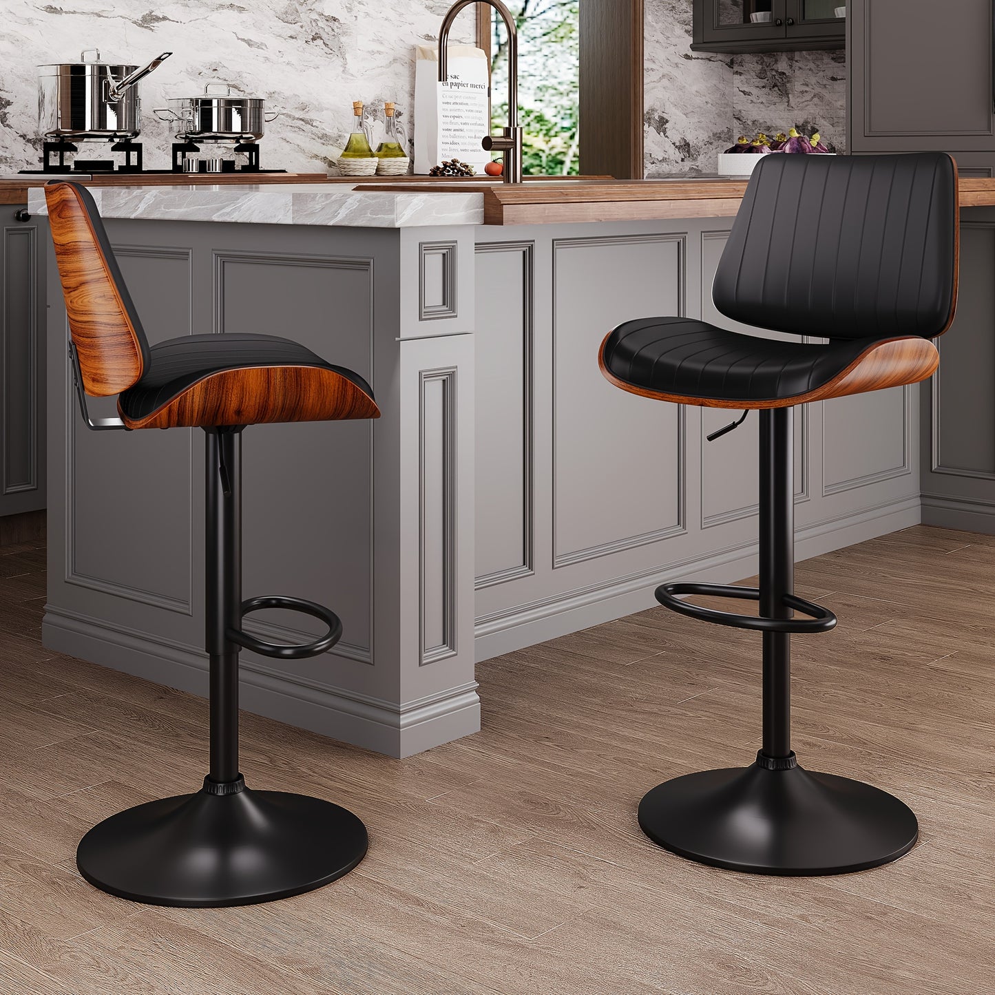 Industrial Modern Adjustable Bar Stools