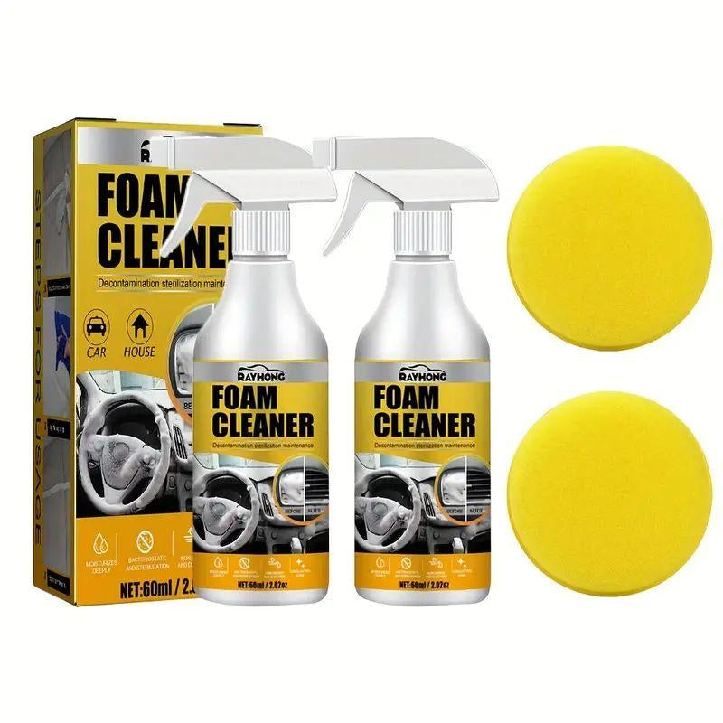 Car Interior Foam Cleaner - Wash-Free Decontamination for Seats, Ceilings, and Instrument Panels, New Style Black Formula