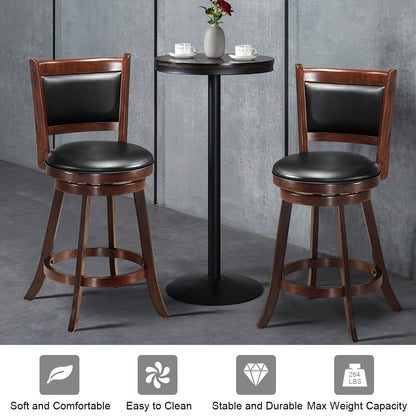 2pcs Bar Stools, 360 Degree Swivel