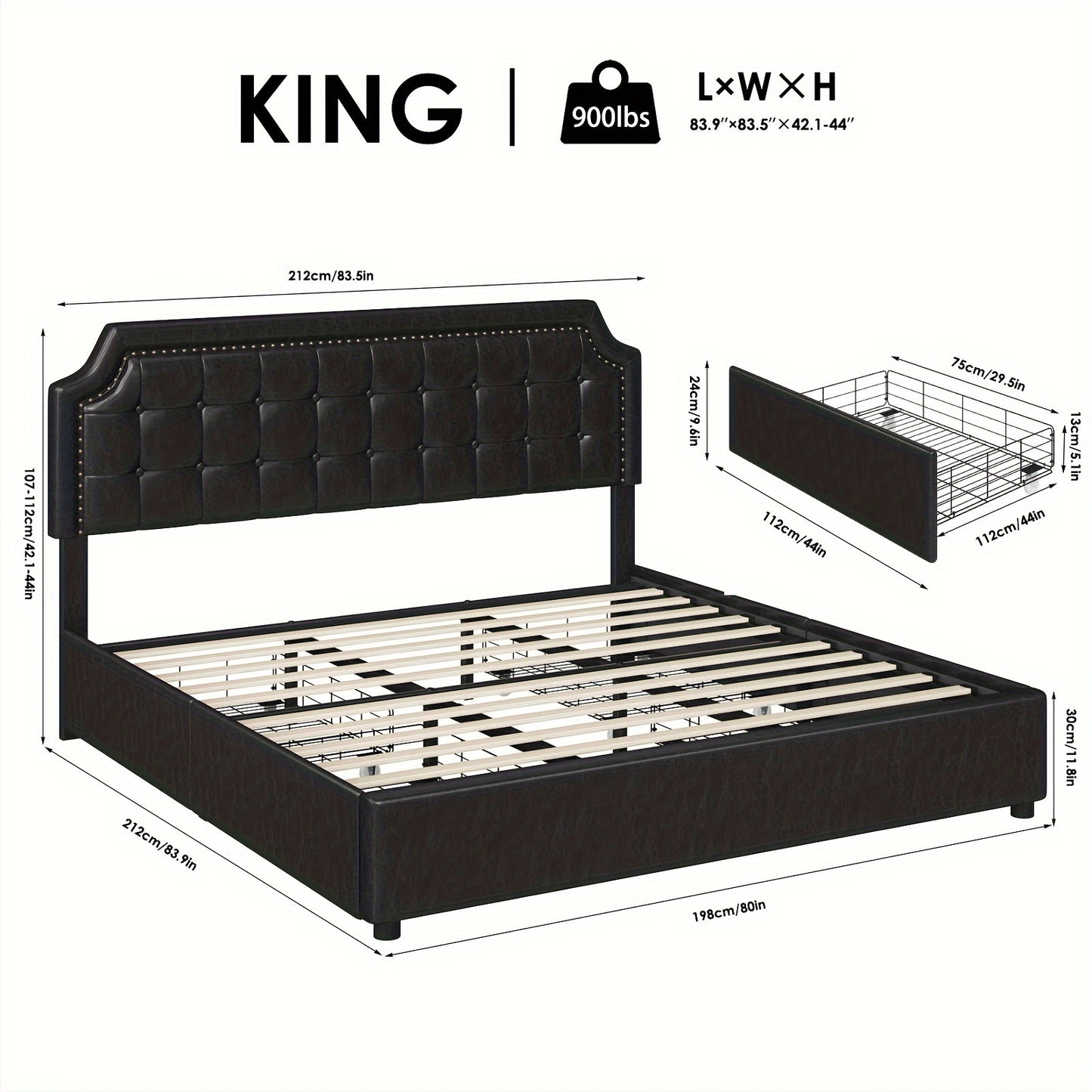 Luxurious Upholstered Storage Bed Frame