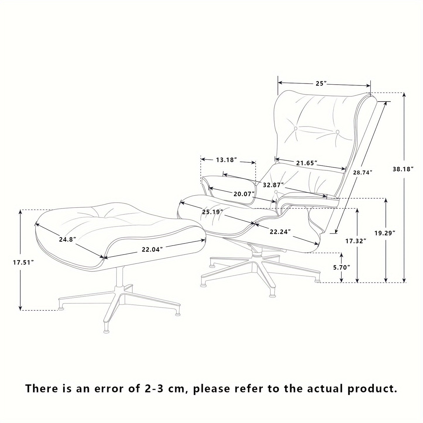 Medieval-style Comfortable Lounge Chair With Footrest