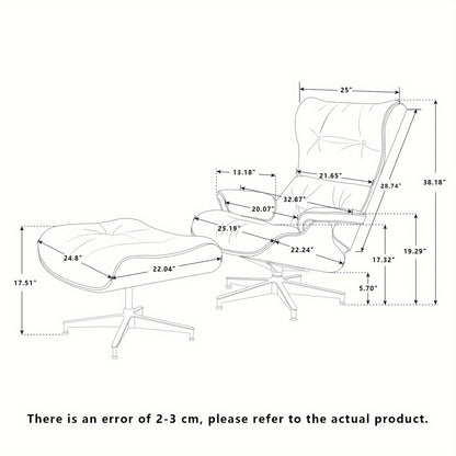 Medieval-style Comfortable Lounge Chair With Footrest