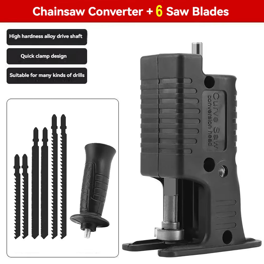 Portable Reciprocating Saw Adapter for Electric Drill - Modified Electric Jigsaw for Cutting Wood, PVC, and Steel Pipe