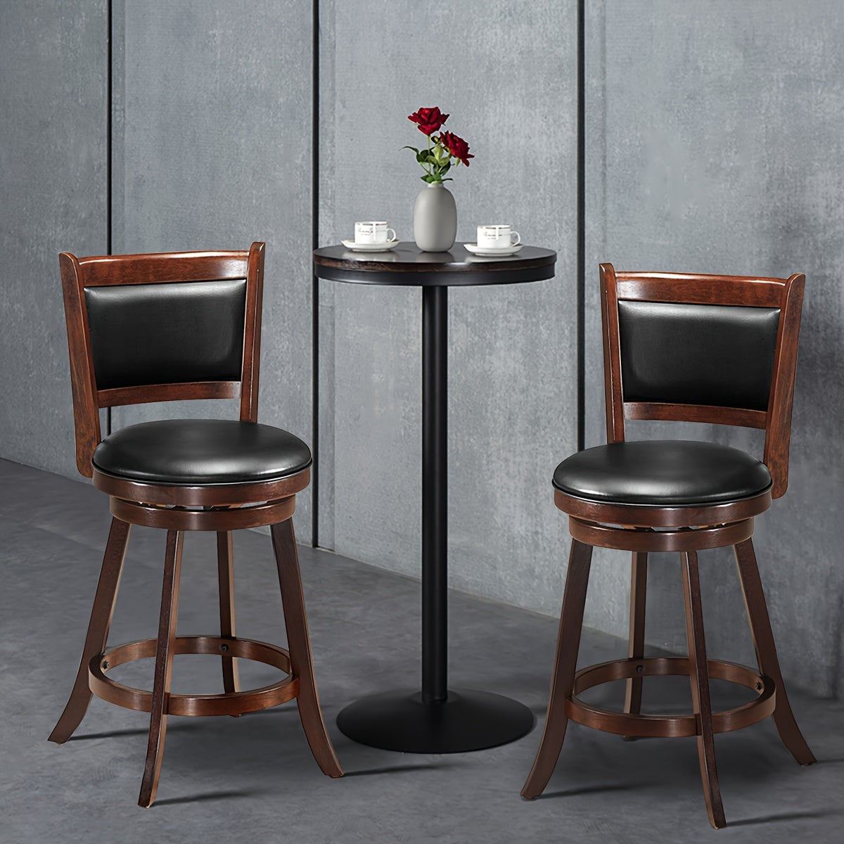 2pcs Bar Stools, 360 Degree Swivel