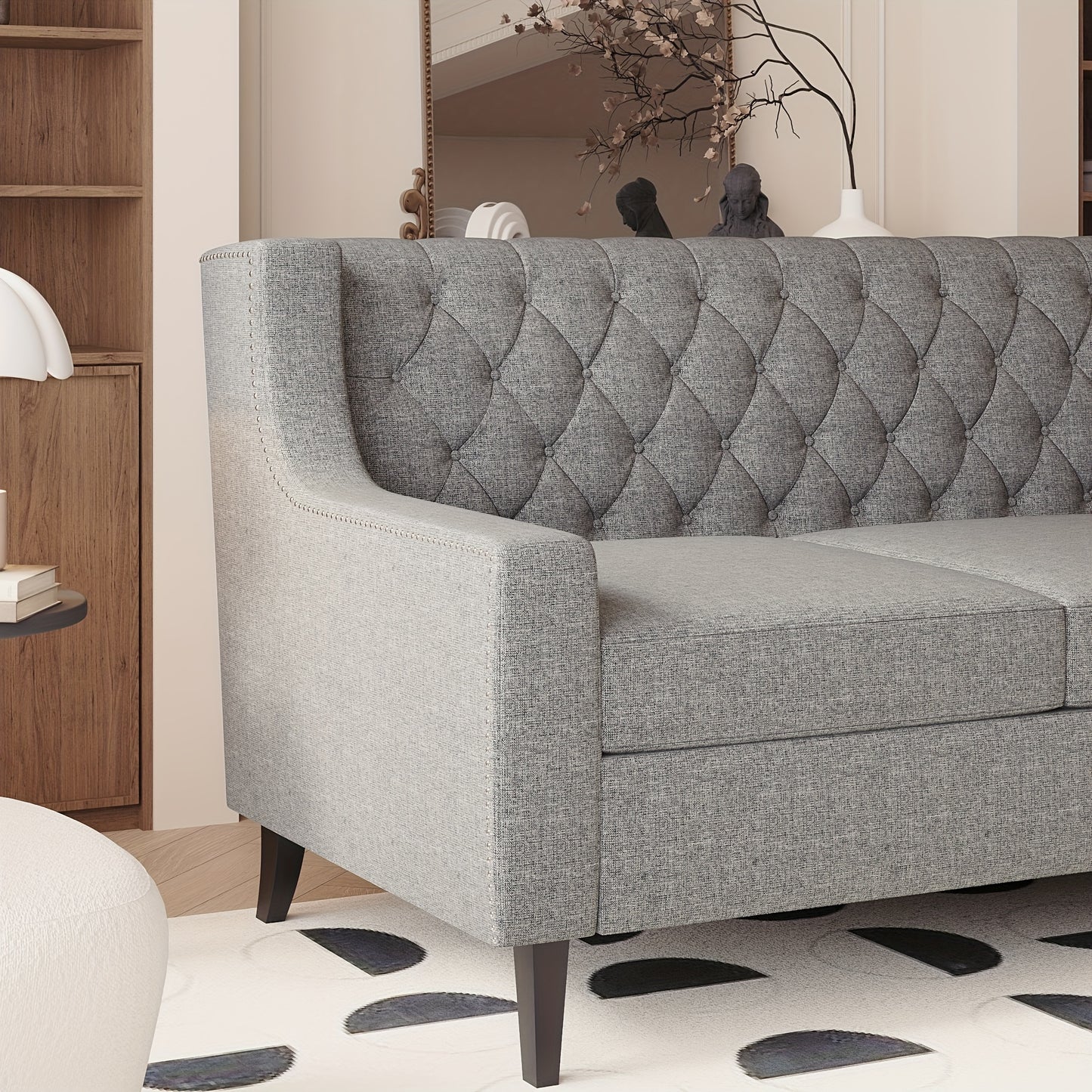 78.75'' 3-Seater Sofa, Button Tufted Backrest With Comfy Cushion