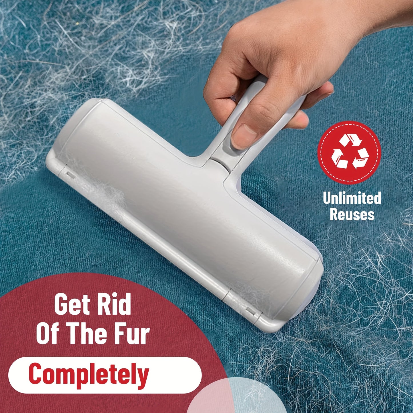 Reusable Pet Hair Roller for Furniture, Sofa, Carpet, Clothes, And Bedding - Portable Multi-Surface Fur Remover Roller